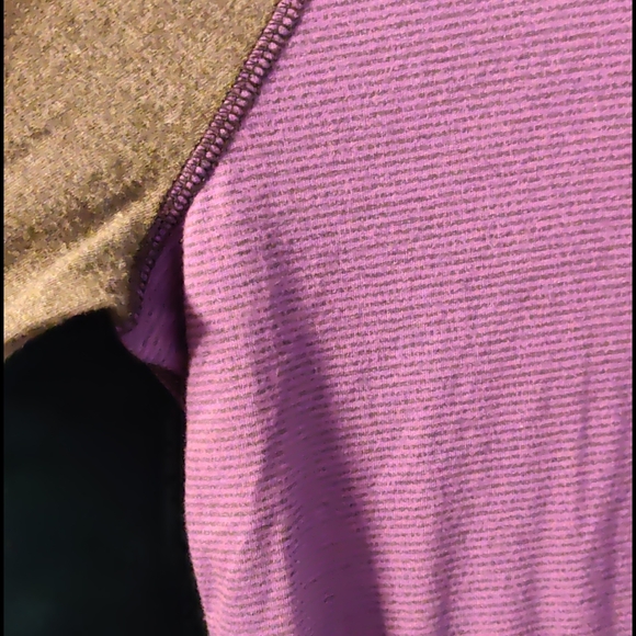 Purple and dark grey striped baseball tee - Picture 2 of 6